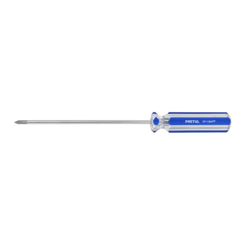 [T28076] Desarmador de cruz 1/8' x 4' mango de PVC, Pretul
