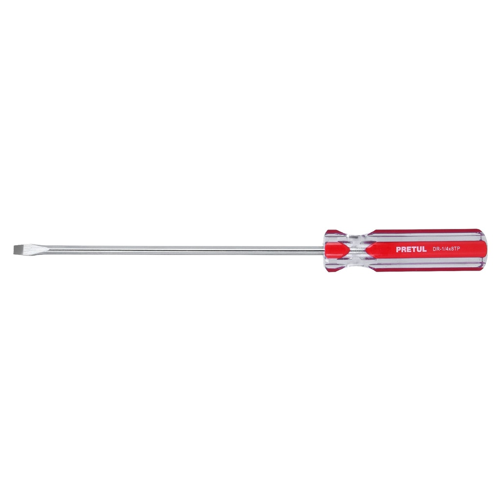 [T21460] Desarmador plano 1/4 x 8' mango de PVC, Pretul