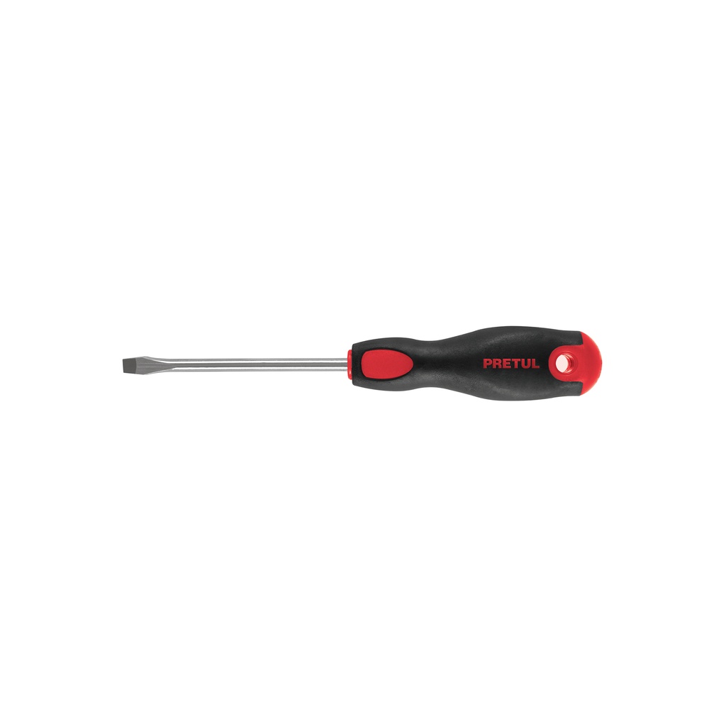 Desarmador plano 1/4' x 4'mango Comfort Grip, Pretul
