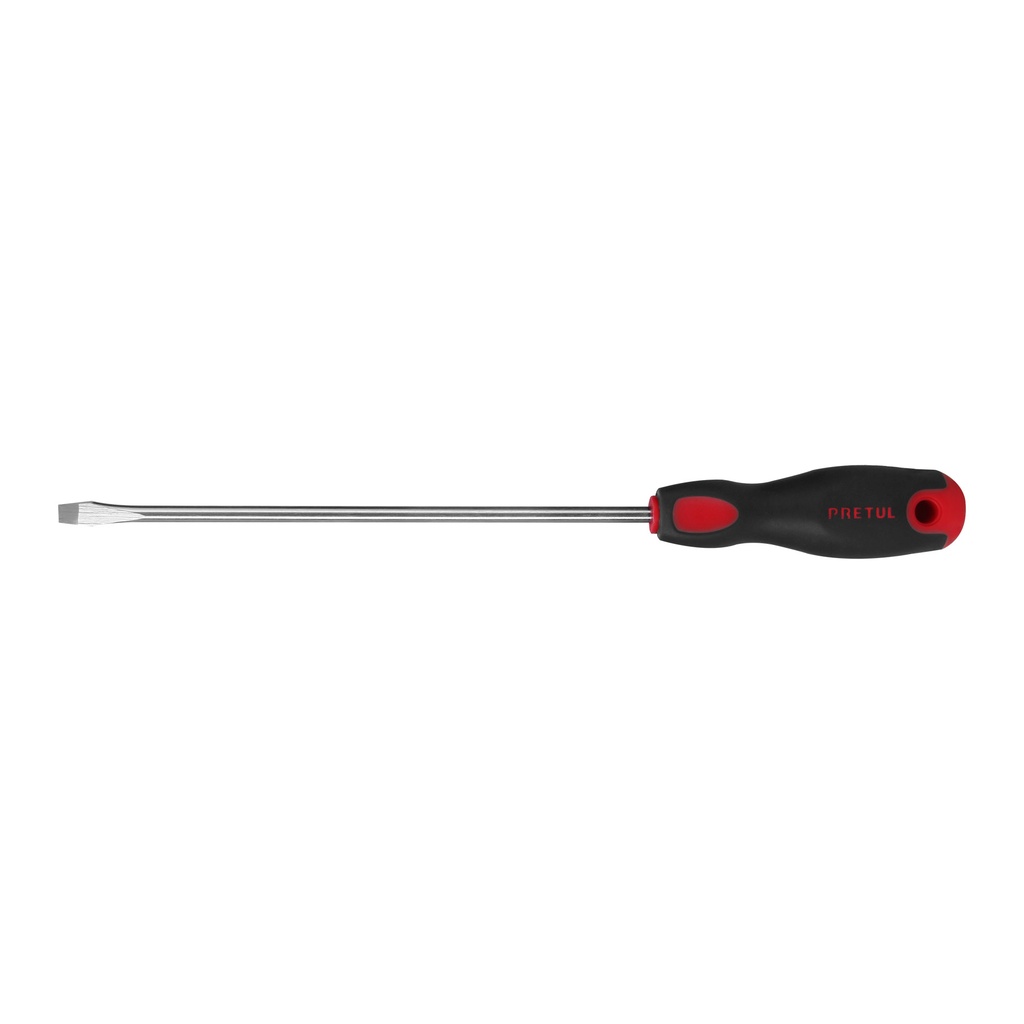 [T21482] Desarmador plano 1/4' x 8'mango Comfort Grip, Pretul