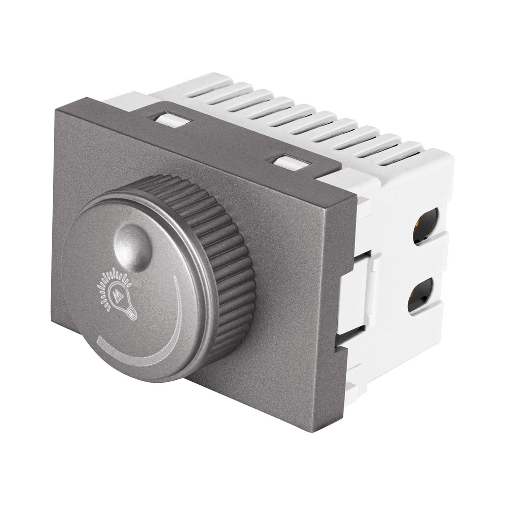 Dimmer giratorio acero inox de 1.5 módulos, línea Lisboa - Pag 402