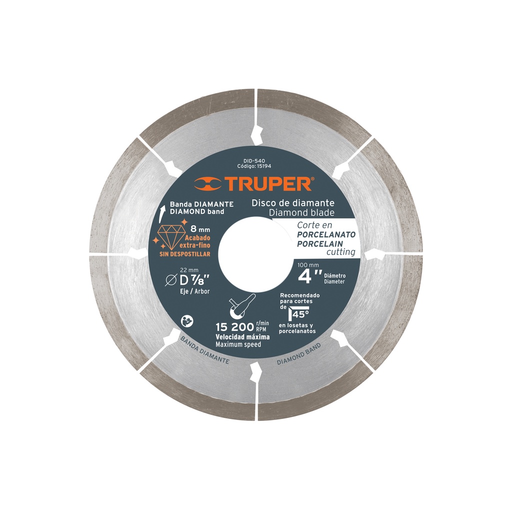 Disco de diamante de 4' x 1.3 mm corte de porcelanato - Pag 141