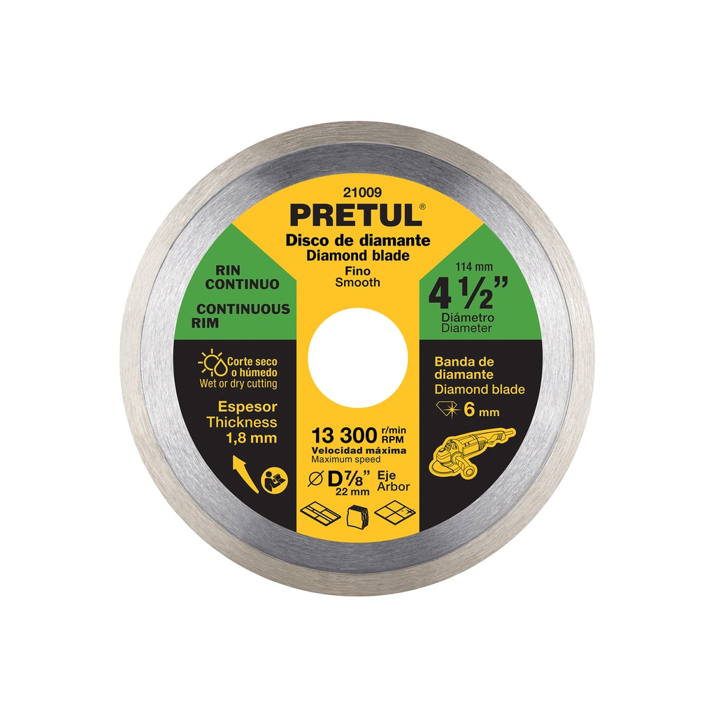 Disco de diamante de 4-1/2' x 1.8 mm rin continuo, Pretul - Pag 140