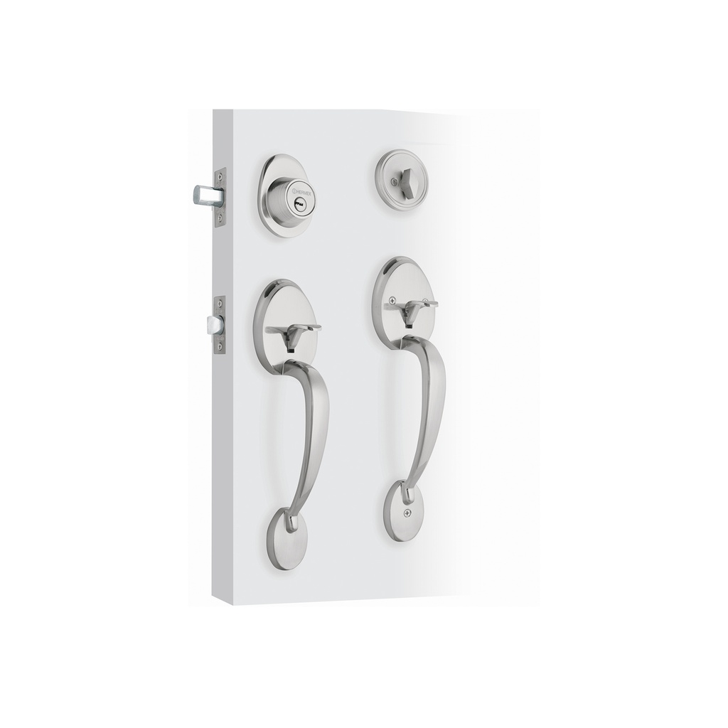 [T43028] Doble jaladera, perilla y cerrojo llave-mariposa, cromo mate