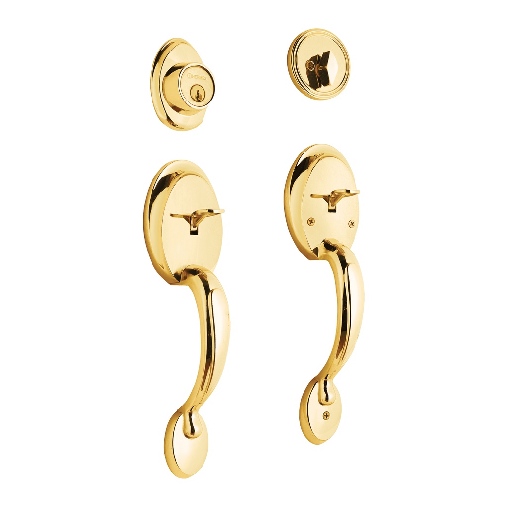 [T23676] Doble jaladera, perilla y cerrojo mariposa, brillante, Basic