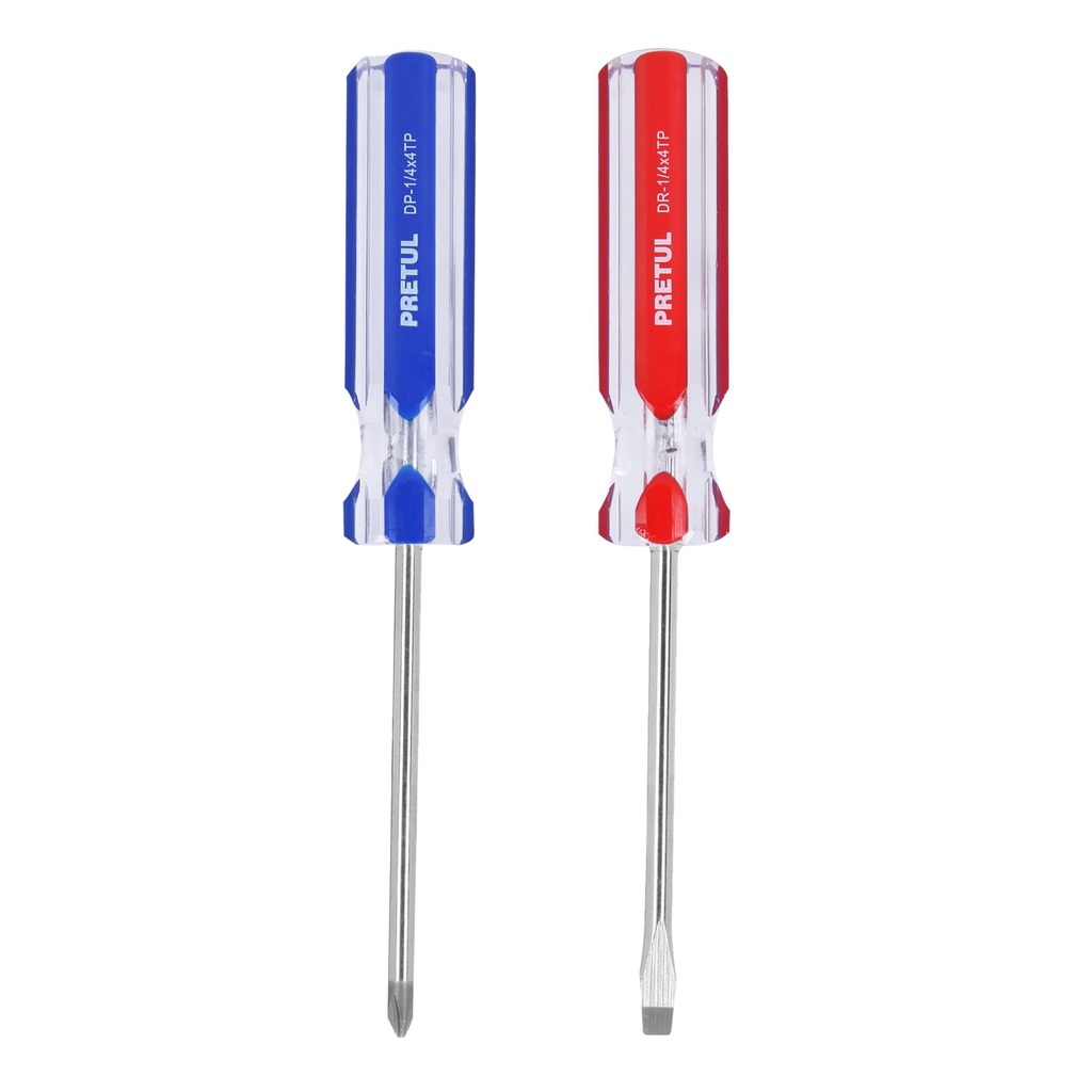 Dúo de desarmadores 1/4 x 4' mango de PVC, Pretul - Pag 131