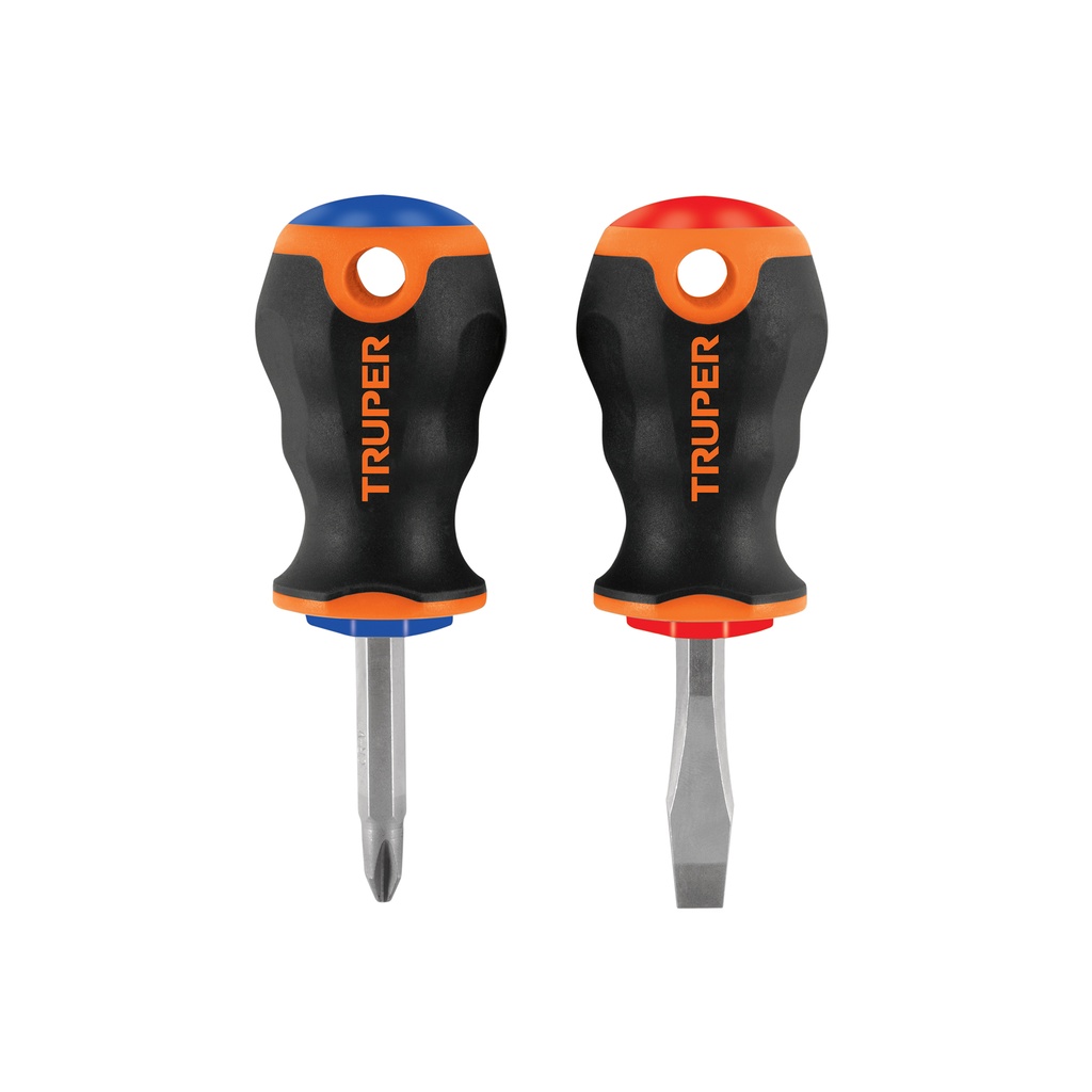 [T19624] Dúo de desarmadores 1/4' x 1-1/2' mango Comfort Grip, Truper