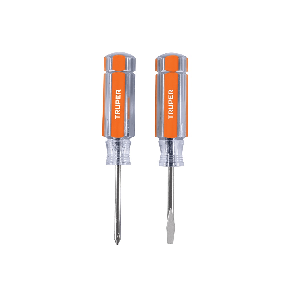 Dúo de mini desarmadores mango de acetato, Truper