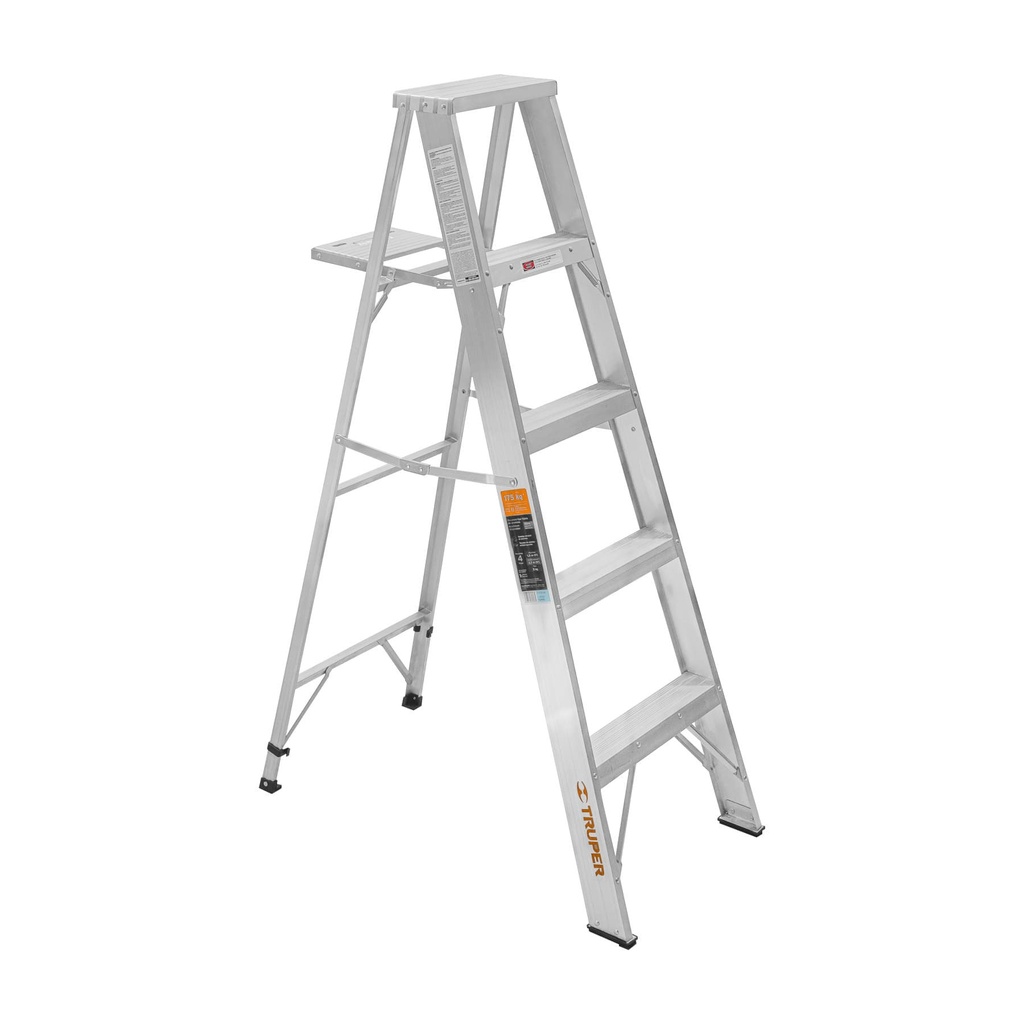 [T10445] Escalera de tijera 100% aluminio tipo ll 4 peldaños, Truper