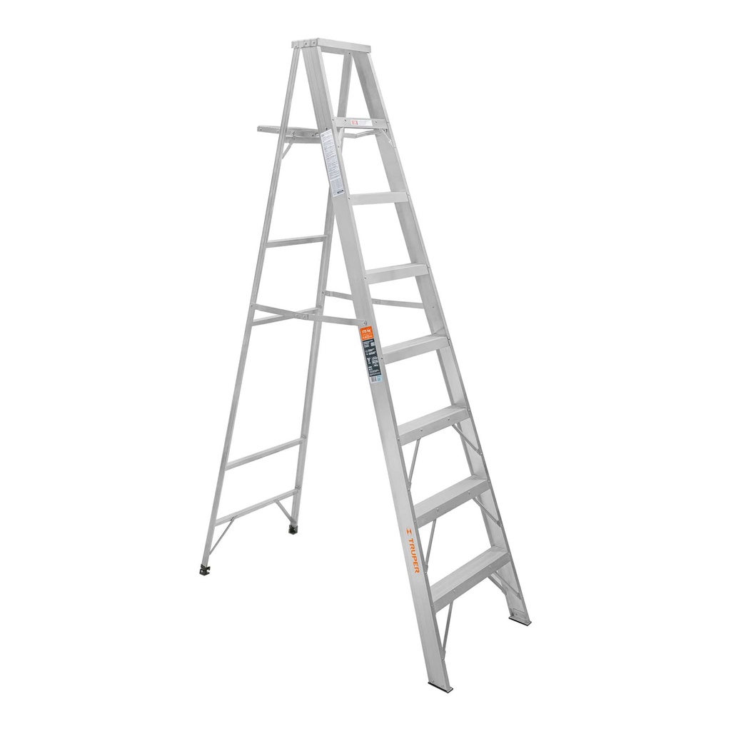 [T10460] Escalera de tijera 100% aluminio tipo ll 7 peldaños, Truper