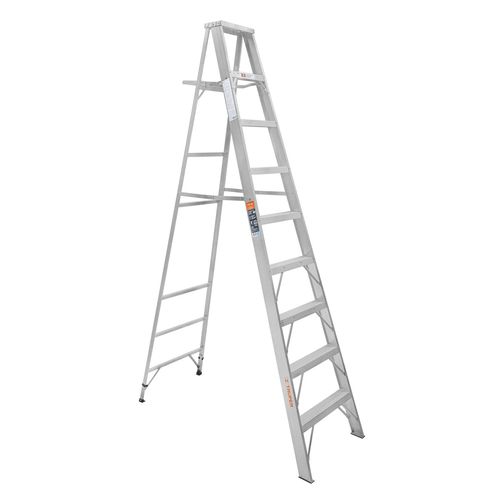 [T10469] Escalera de tijera 100% aluminio tipo ll 8 peldaños, Truper