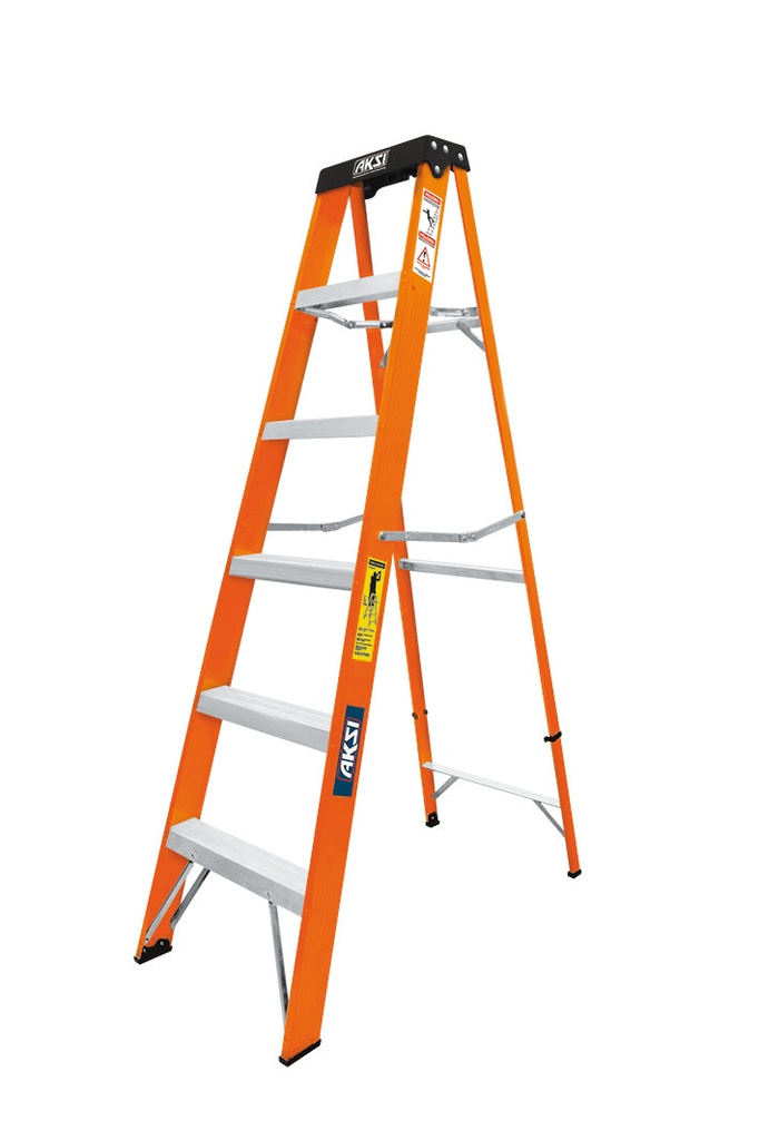 Escalera de tijera fibra de vidrio de 5 peldaños,TIPO III-comercial