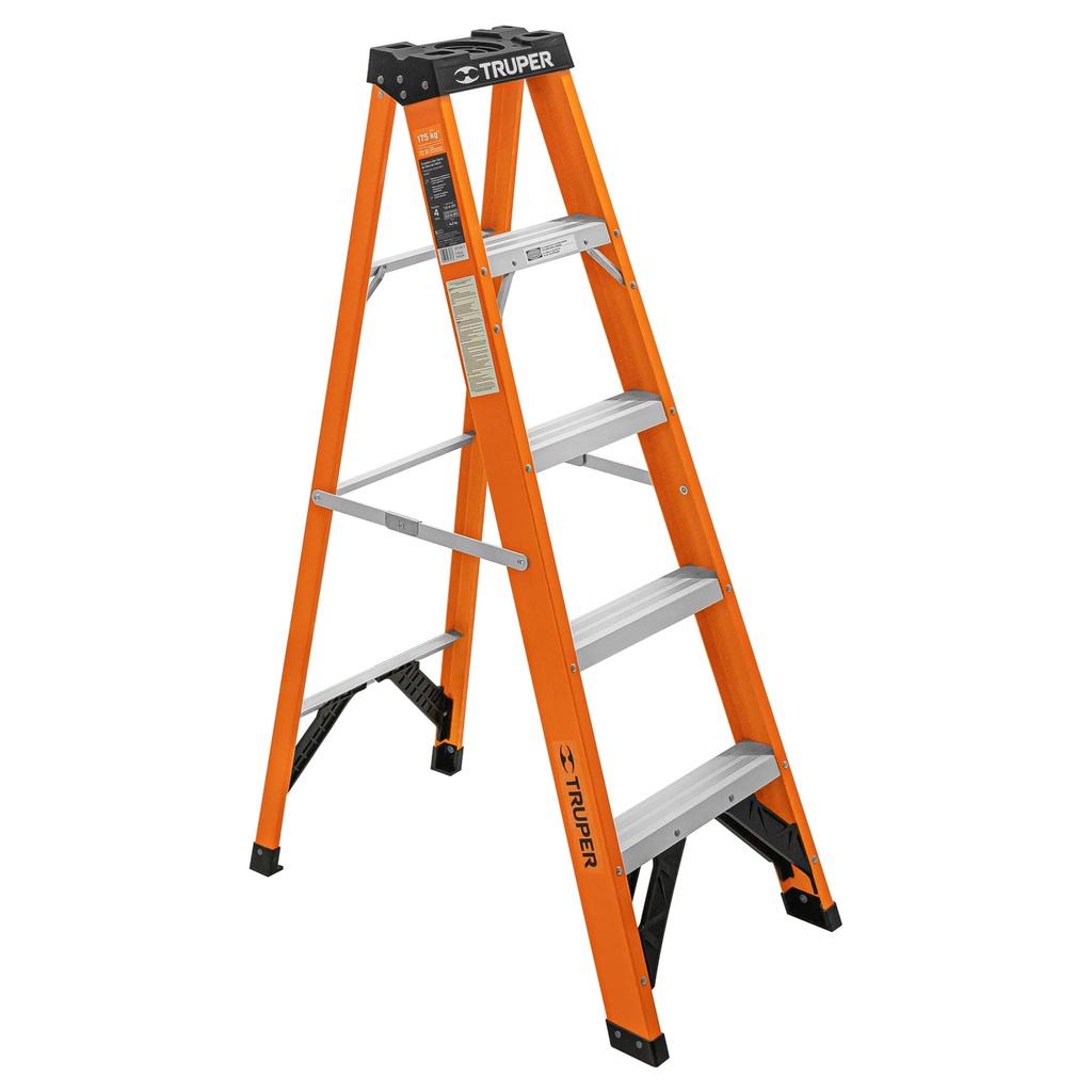 Escalera de tijera, tipo ll, 4 peldaños, fibra de vidrio - Pag 149