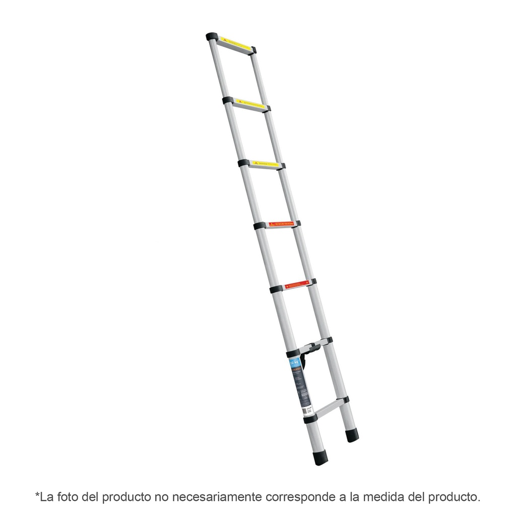 [T101904] Escalera telescópica,13 peldaños, tipo II, capacidad 102kg