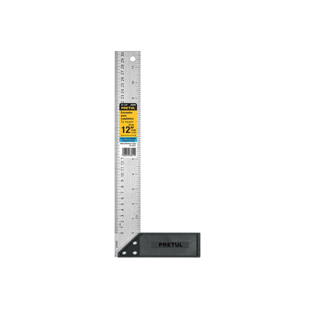 Escuadra 12' para carpintero, Pretul