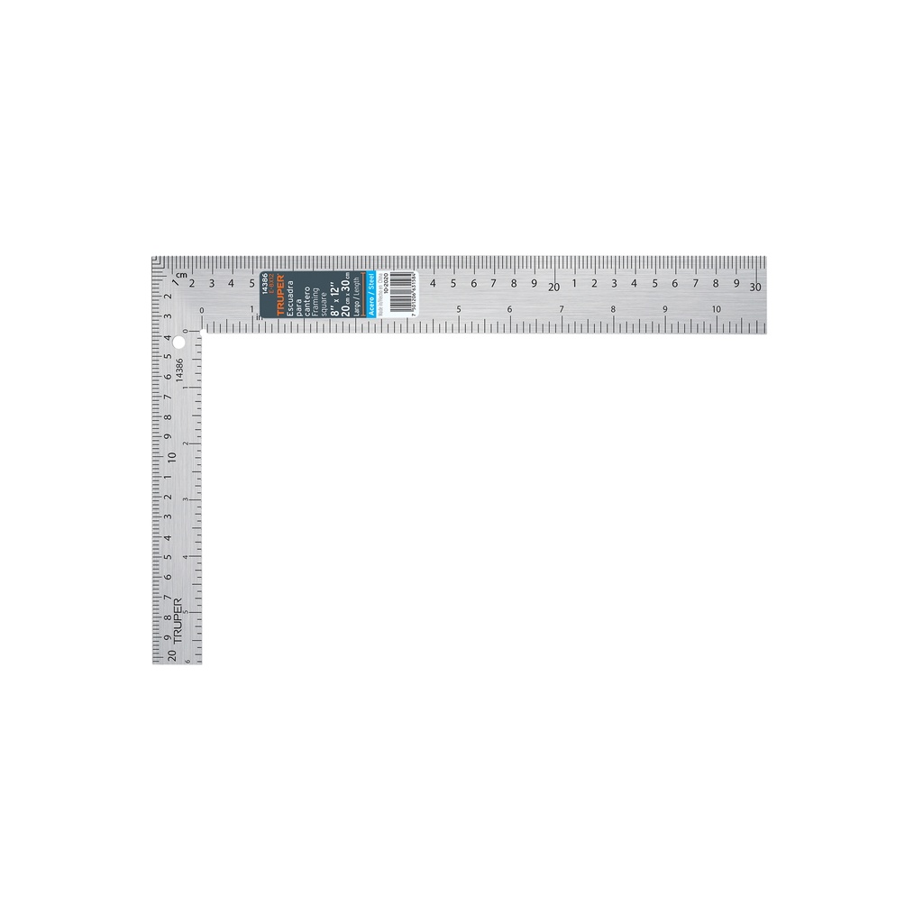 Escuadra 8'x12' de acero para cantero, Truper