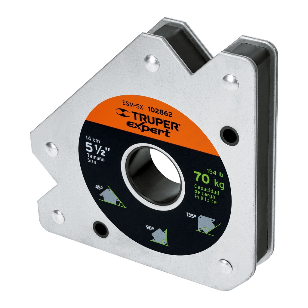 Escuadra magnética 5' para soldar, capacidad 70 kg, Expert