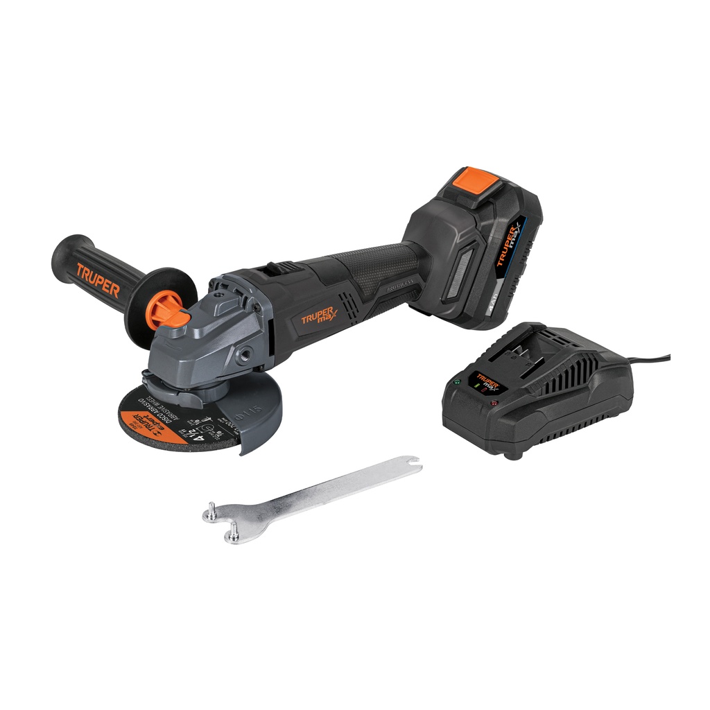 Esmeriladora angular inalámbrica 4-1/2', 20V, sin carbones