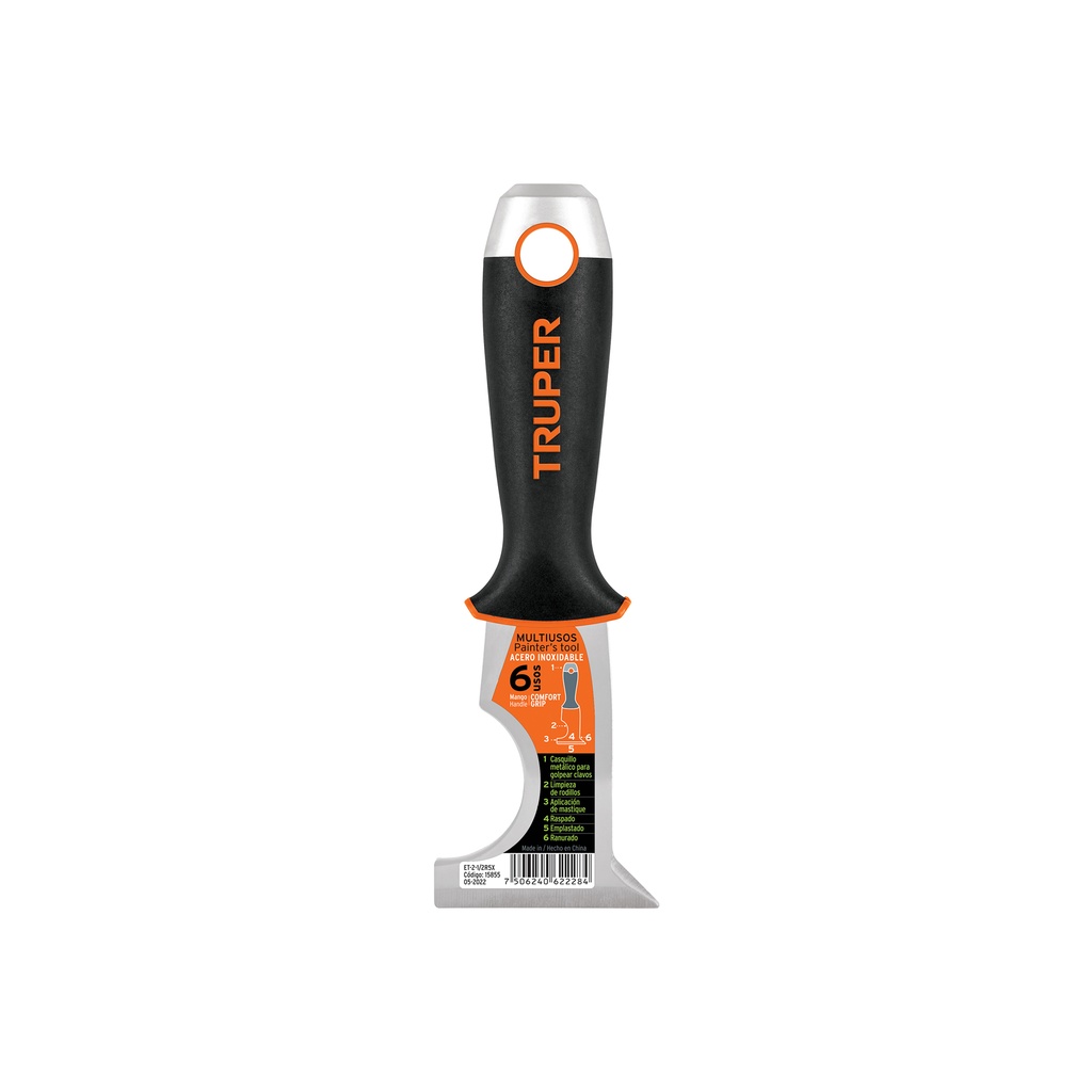 Espátula 2-1/2' de 5 usos, acero inox, Comfort Grip, Expert