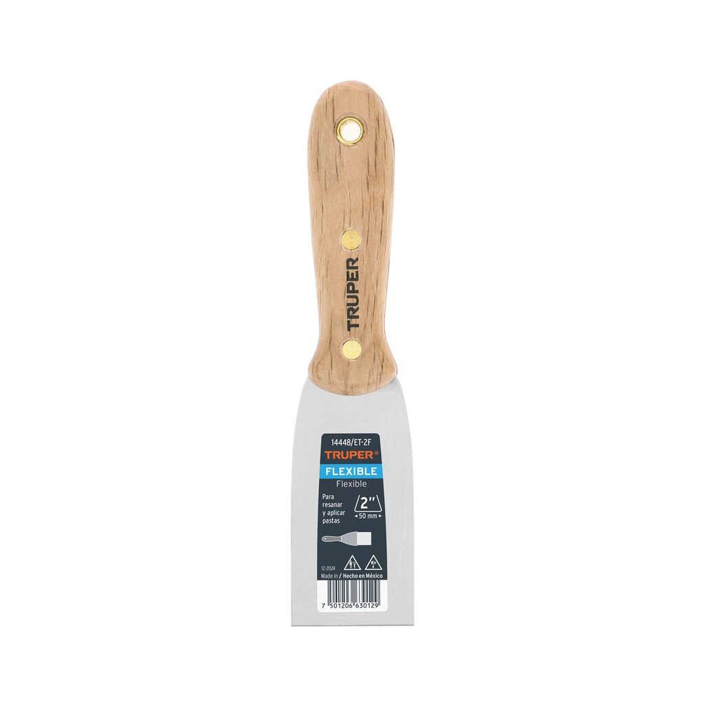 Espátula flexible 2' con mango de madera, Truper