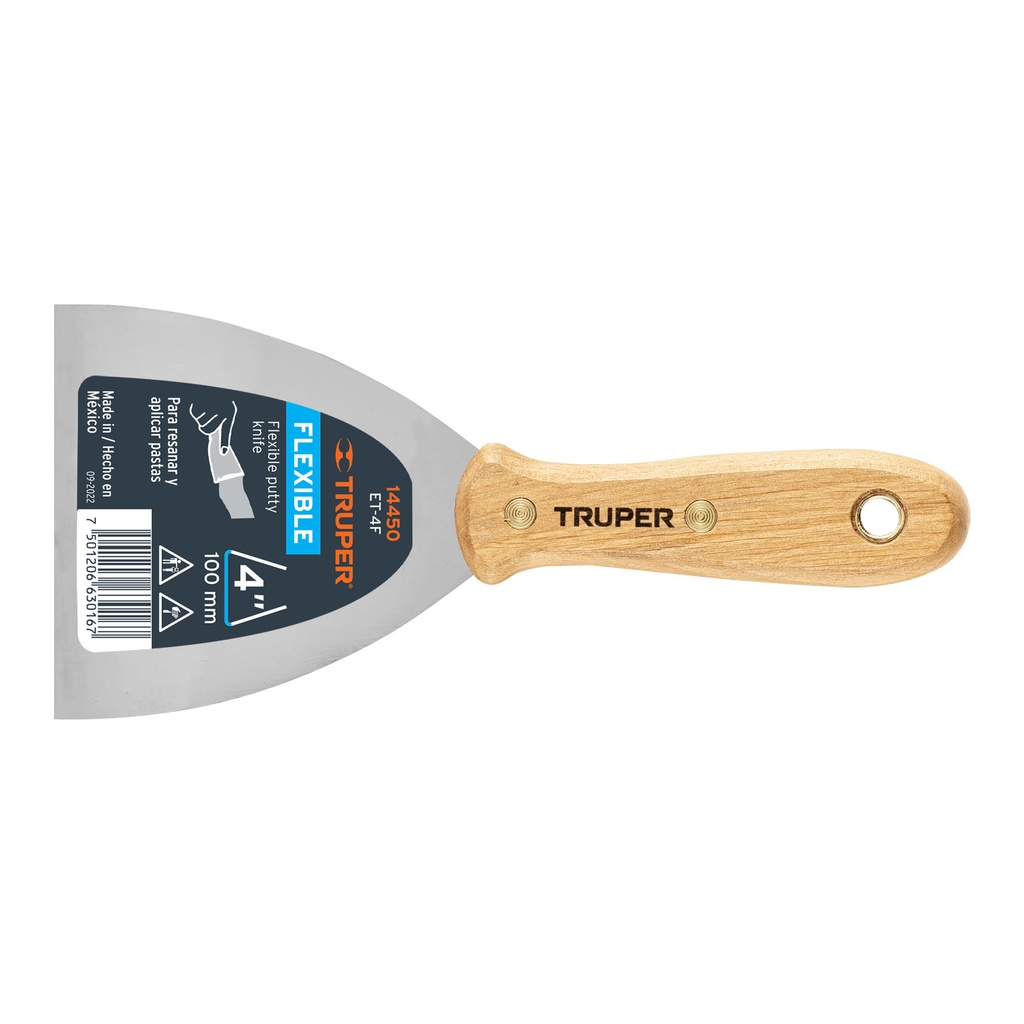 Espátula flexible 4' con mango de madera, Truper - Pag 156