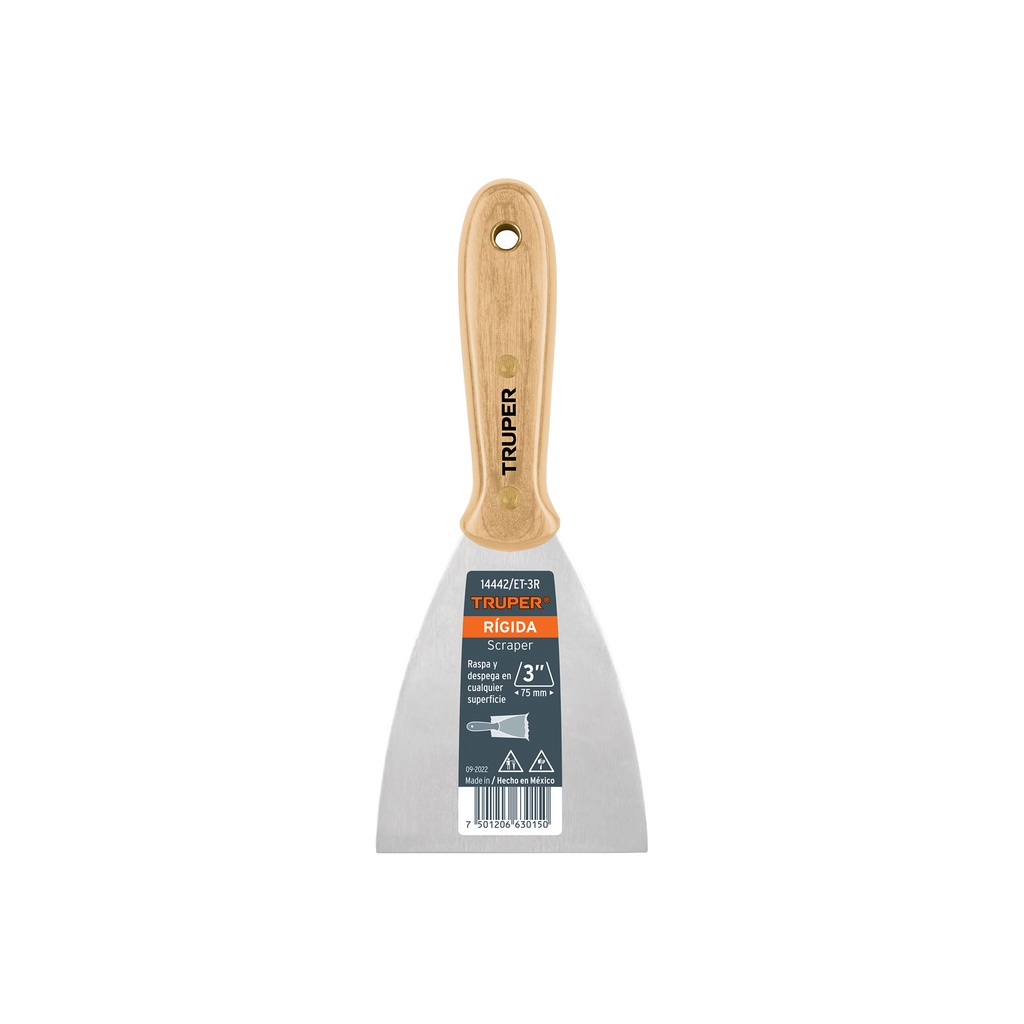 Espátula rígida 3' con mango de madera, Truper - Pag 156