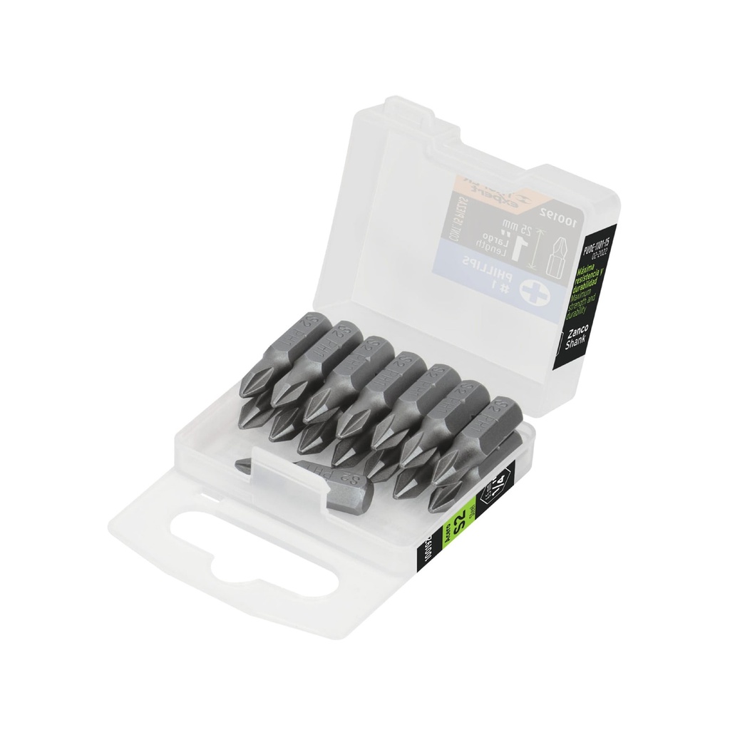 Estuche con 15 puntas de cruz PH1 largo 1', Truper Expert - Pag 325