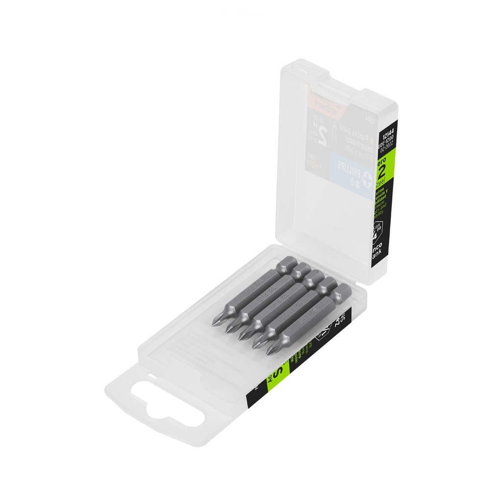 [T100194] Estuche con 15 puntas de cruz PH1 largo 2', Truper Expert