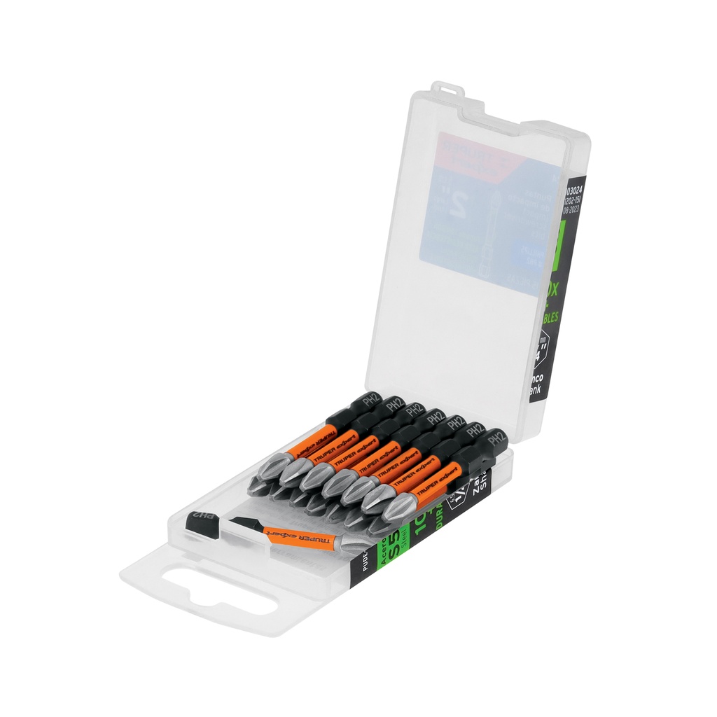 Estuche con 15 puntas de cruz PH2 de impacto largo 2' - Pag 325