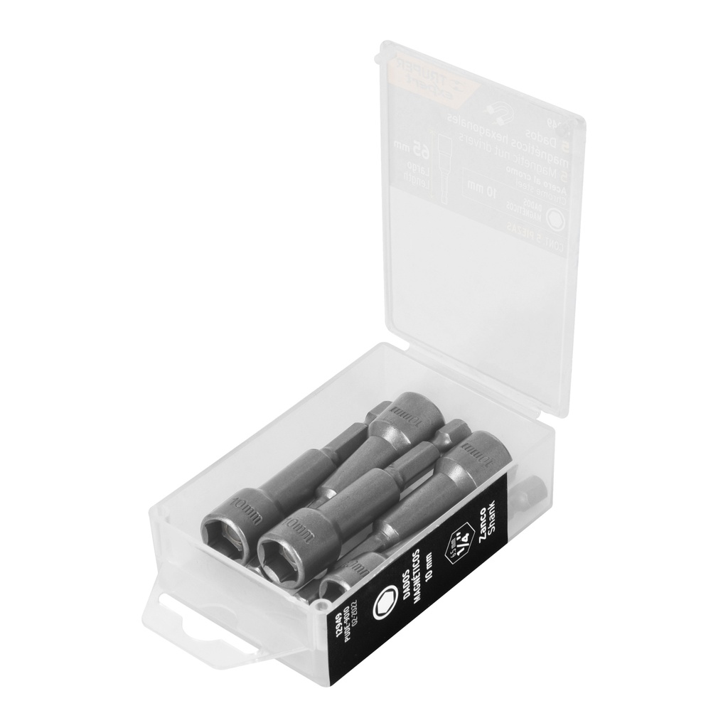 [T12949] Estuche con 5 dados magnéticos de 10 mm largo 2-1/2', Expert