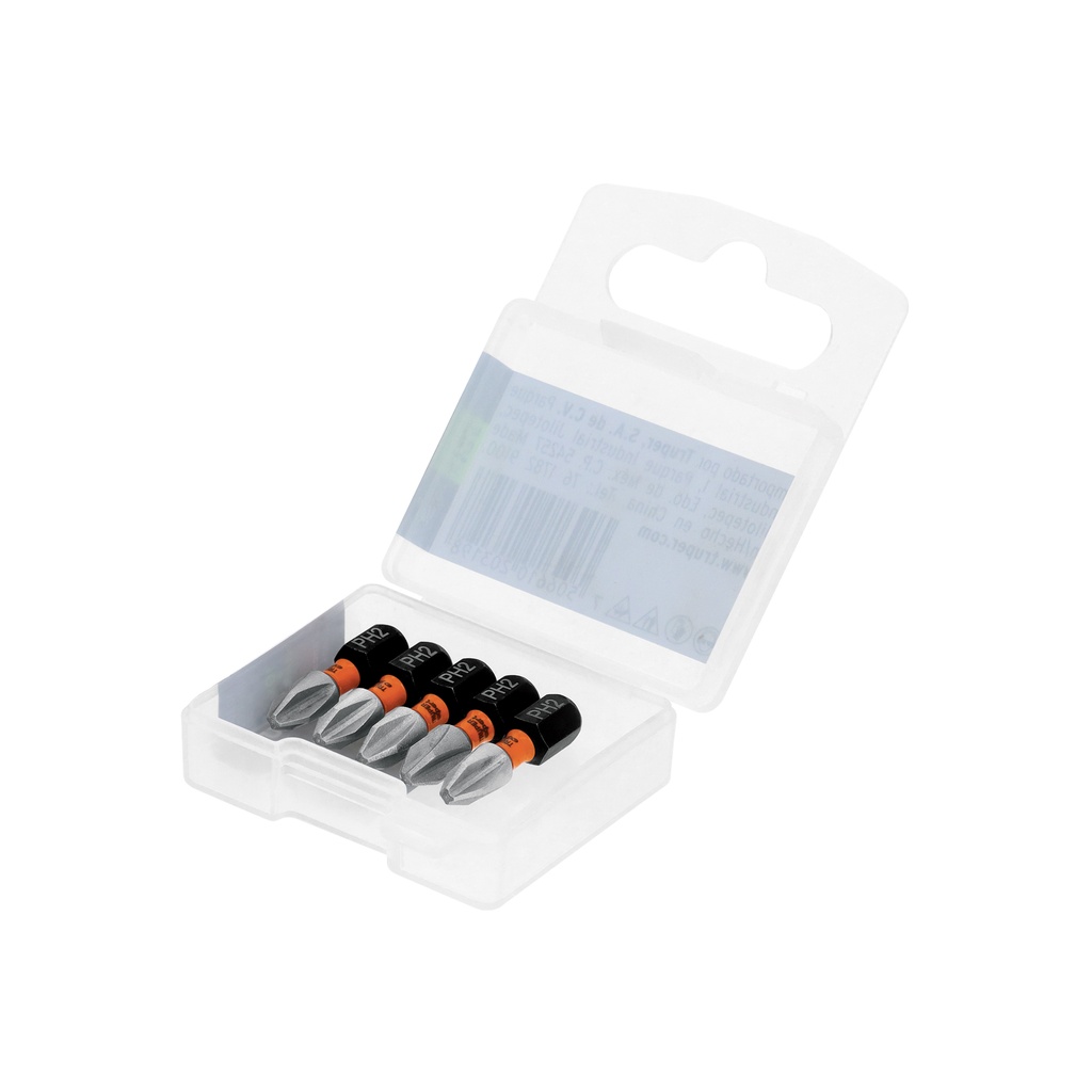 Estuche con 5 puntas de cruz PH2 de impacto largo 1' - Pag 325