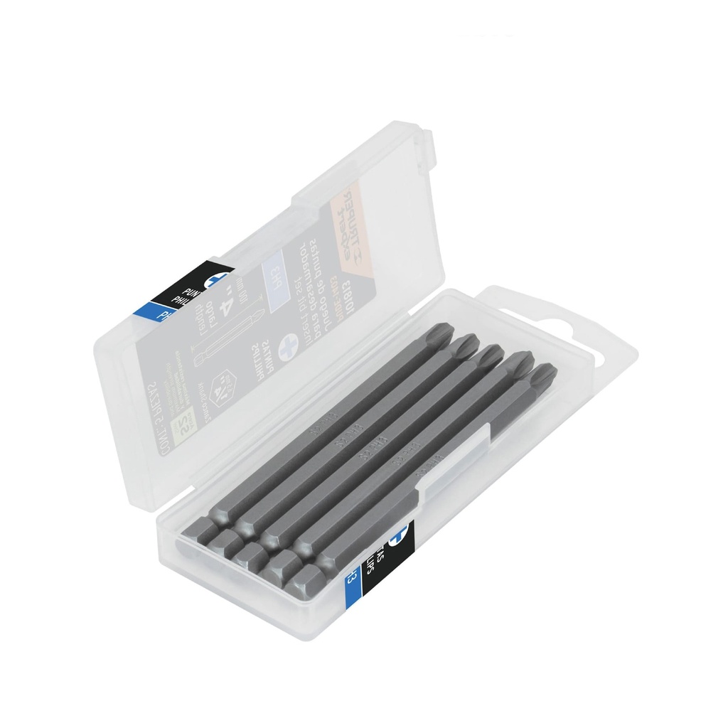 Estuche con 5 puntas de cruz PH3 largo 4', Truper Expert - Pag 325