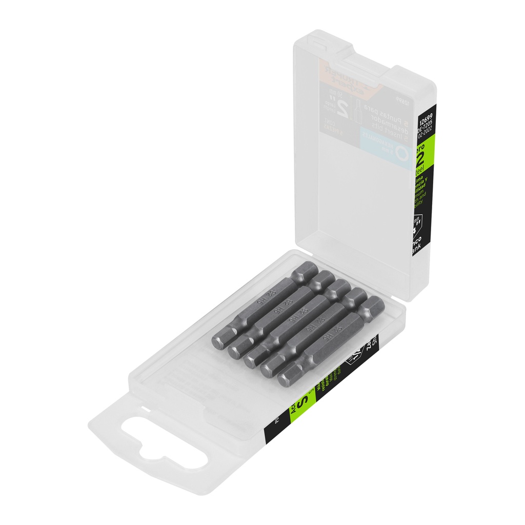 Estuche con 5 puntas hexagonales de 5 mm largo 2', Expert
