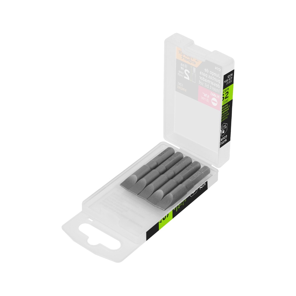 [T12174] Estuche con 5 puntas planas de 5/16' largo 2', Truper Expert