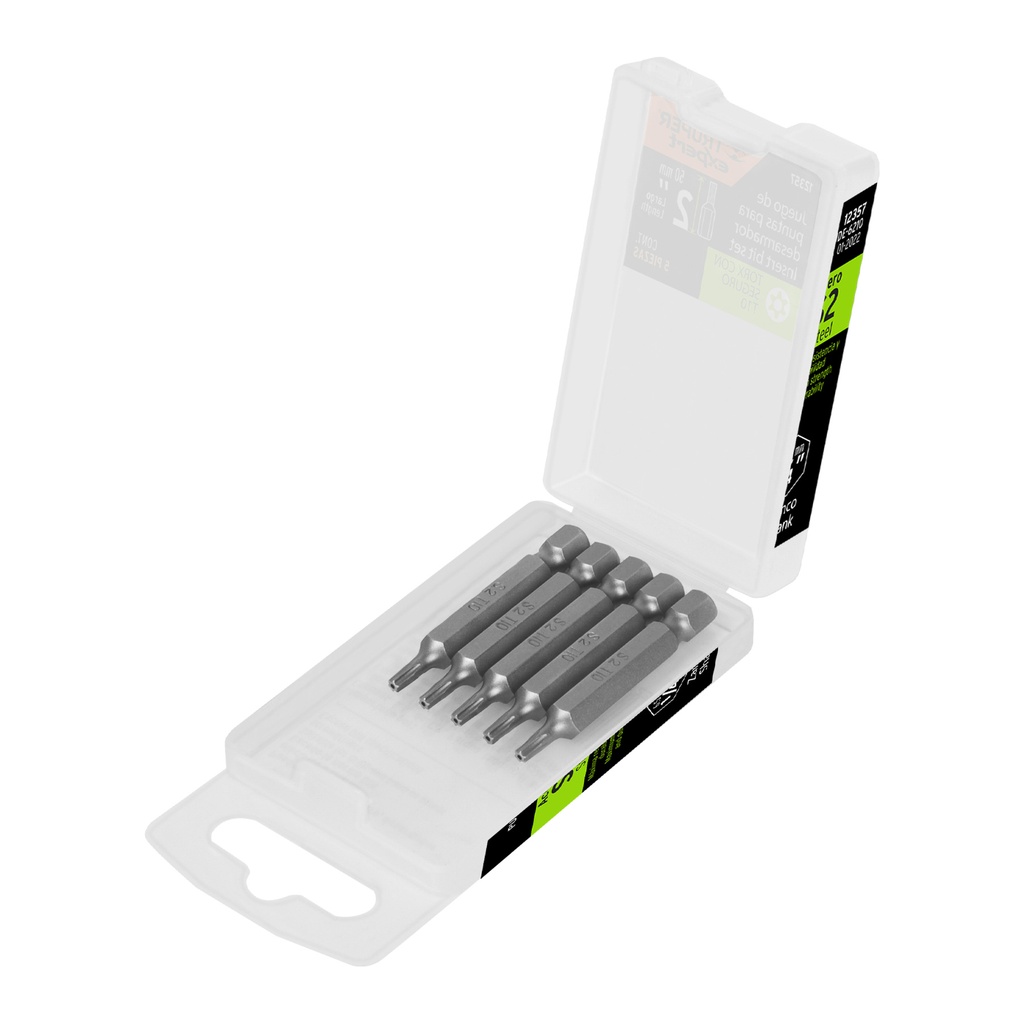 Estuche con 5 puntas torx T10 con seguro largo 2', Expert - Pag 327