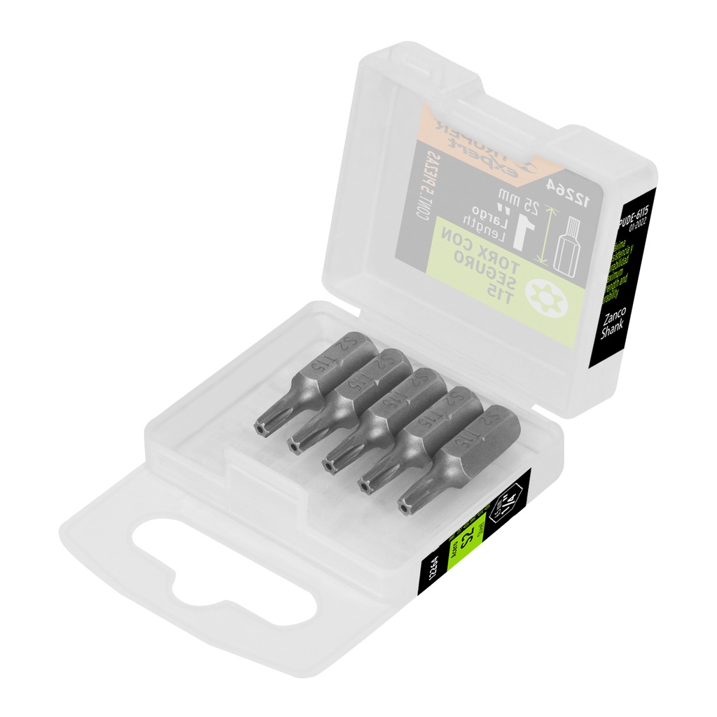 Estuche con 5 puntas torx T15 con seguro largo 1', Expert - Pag 327