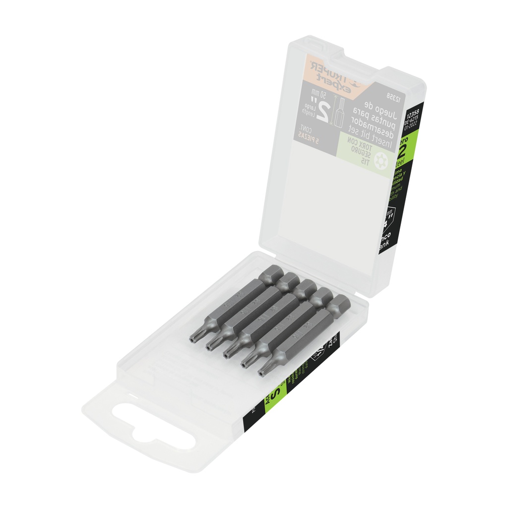 Estuche con 5 puntas torx T15 con seguro largo 2', Expert - Pag 327