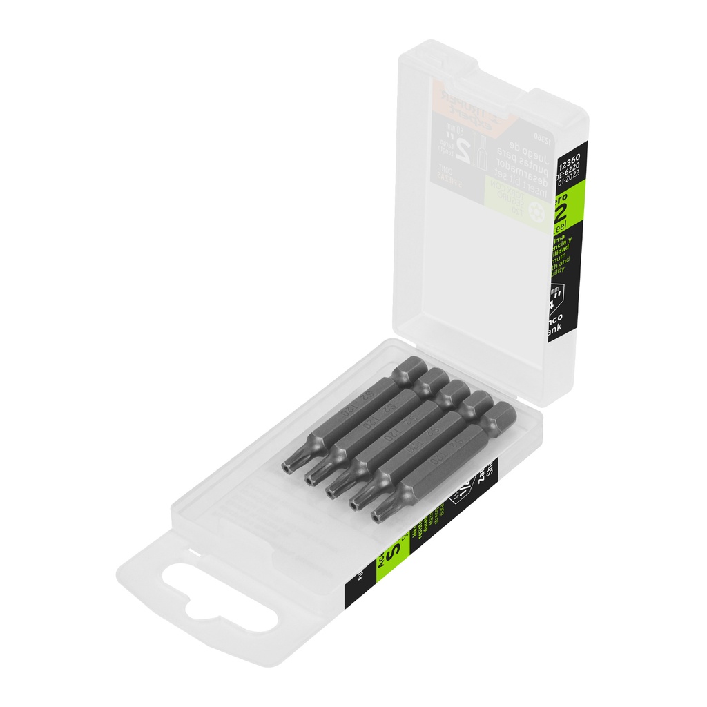 Estuche con 5 puntas torx T20 con seguro largo 2', Expert - Pag 327
