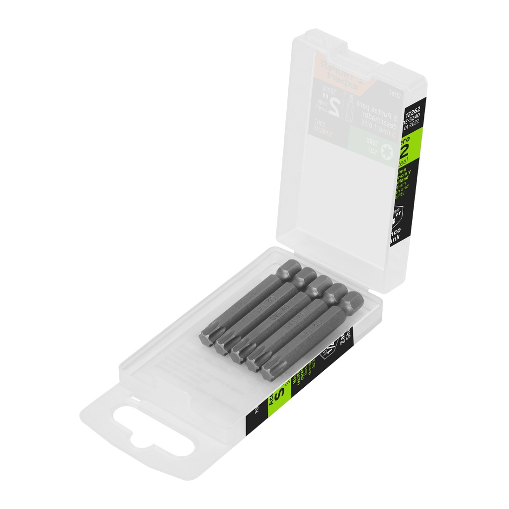 Estuche con 5 puntas torx T40 largo 2', Truper Expert - Pag 327