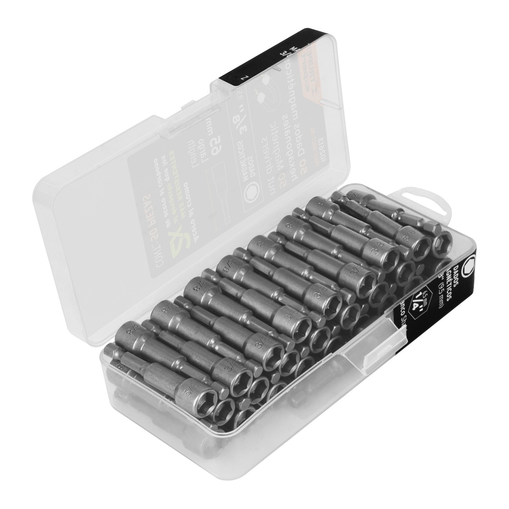 [T102613] Estuche con 50 dados magnéticos de 3/8' largo 2-1/2', Expert