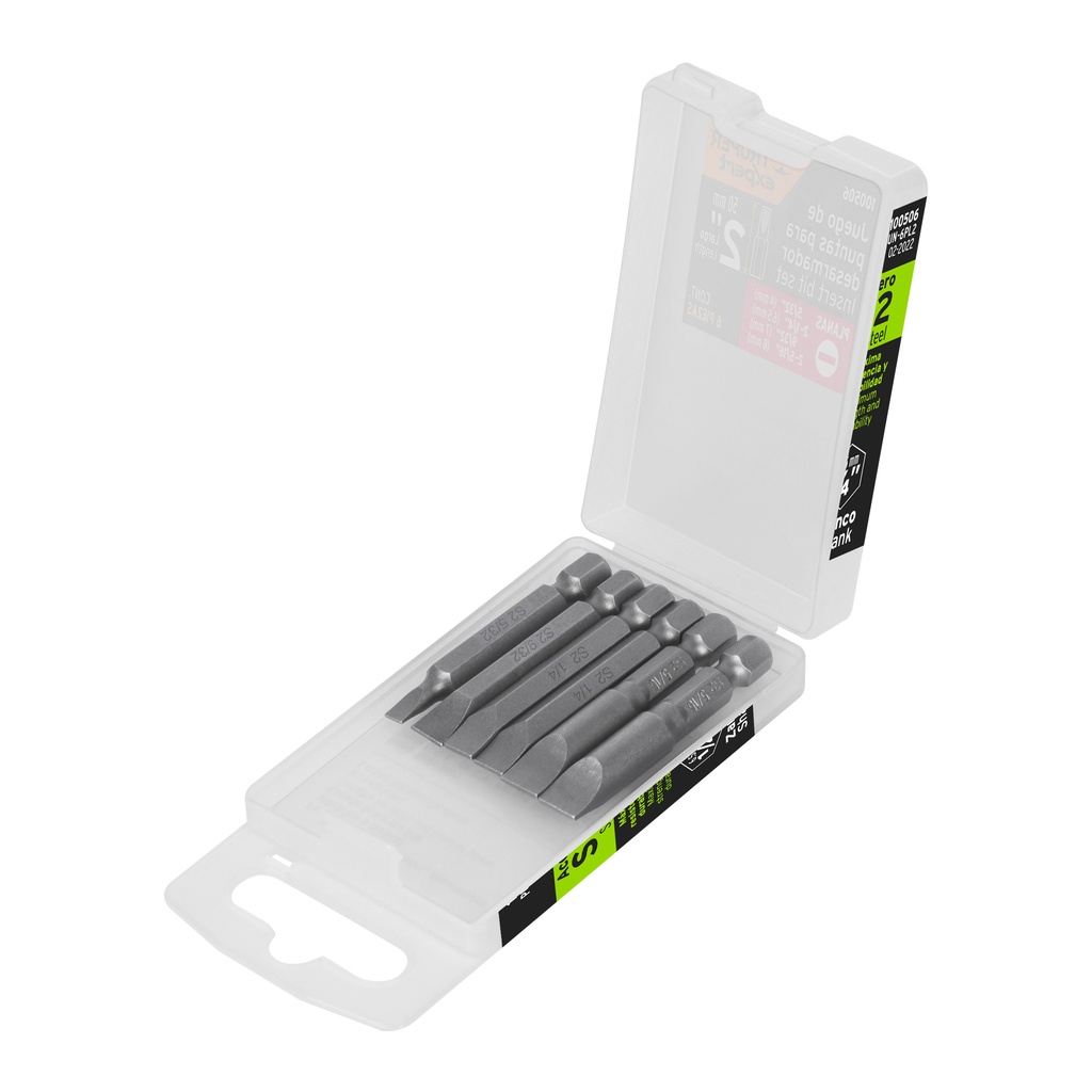 Estuche con 6 puntas planas combinadas largo 2', Expert - Pag 326