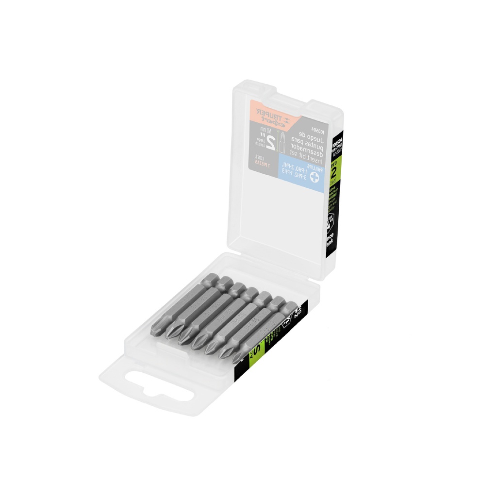 [T100504] Estuche con 7 puntas de cruz combinadas largo 2', Expert