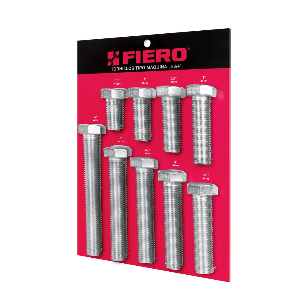 Exhibidor Fiero con tornillos tipo máquina, 3/4' - Pag 625