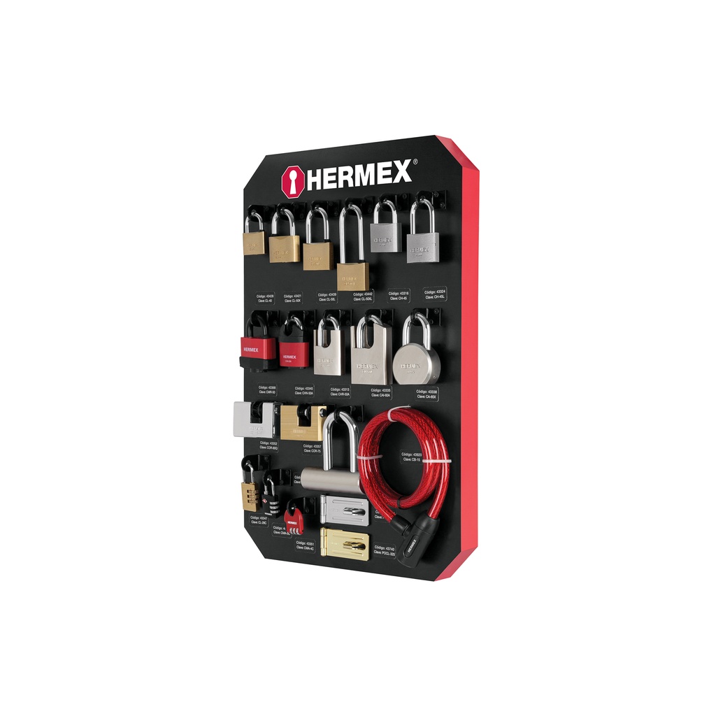 [T56361] Exhibidor con candados, Hermex