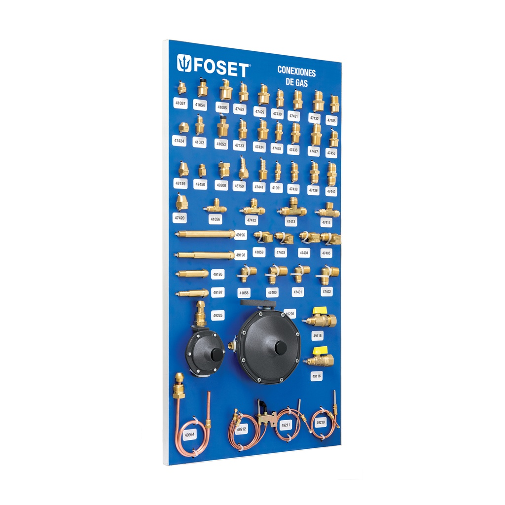 Exhibidor con conexiones de latón para gas, Foset - Pag 619
