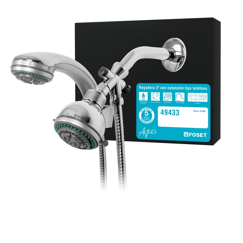 [T55802] Exhibidor de regadera con extensión tipo teléfono, Aqua