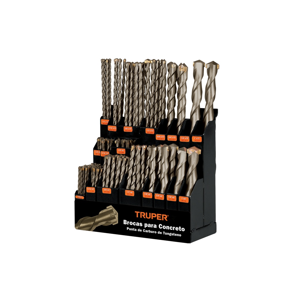 Exhibidor despachador con brocas para concreto, Truper - Pag 59