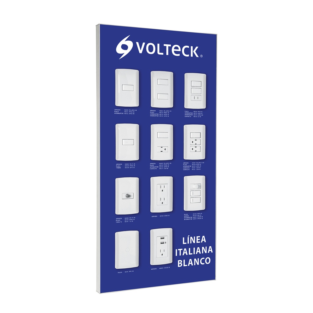 [T57063] Exhibidor línea italiana blanco Volteck