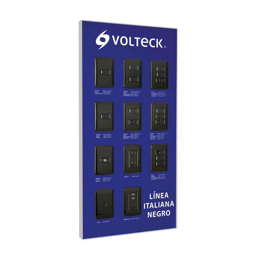 Exhibidor línea italiana negro Volteck