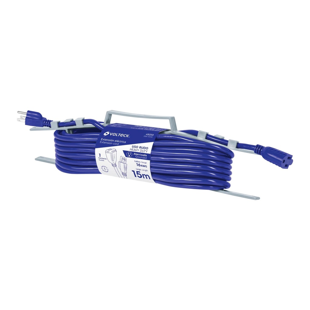 Extensión de uso rudo aterrizada 15 m 3x16 AWG, Volteck - Pag 553